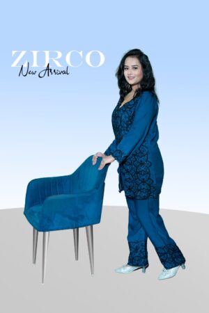 Royal blue hand Work Co-ord Set