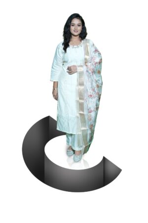 white hand  work Kurta Set