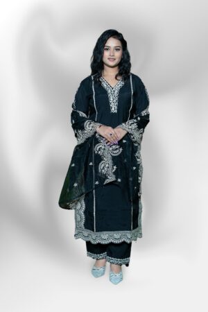 Black thread work kurta Set