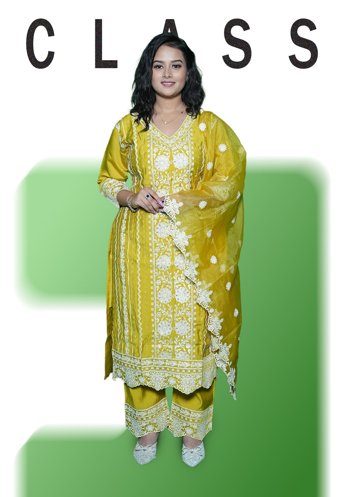 Grey Thread Work Kurta Set - Image 4