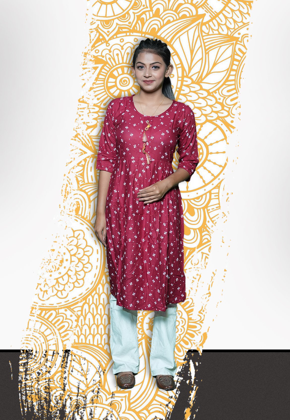 Floral Printed Kurti - Image 2