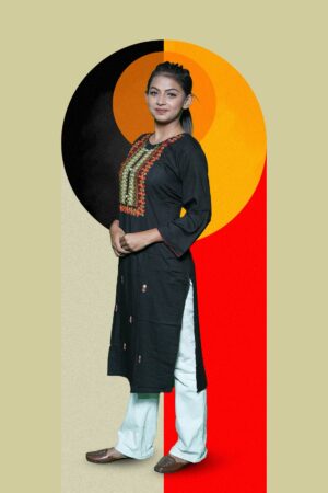 Black Embroidered KURTI