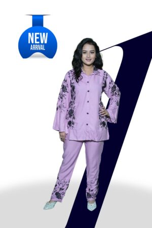 Lavender hand Work Co-ord Set