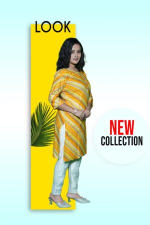 Yellow Printed KURTI