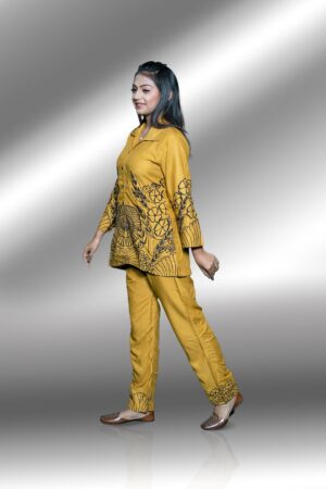 Mustard hand Work Co-ord Set