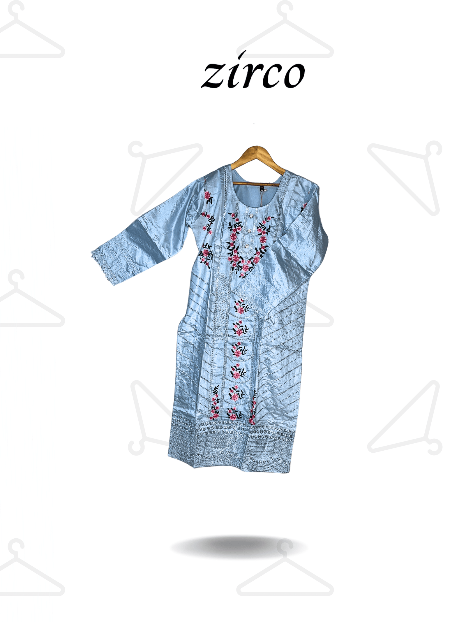 FLORAL EMBROIDERED 3-PIECE KURTA SET - Image 2